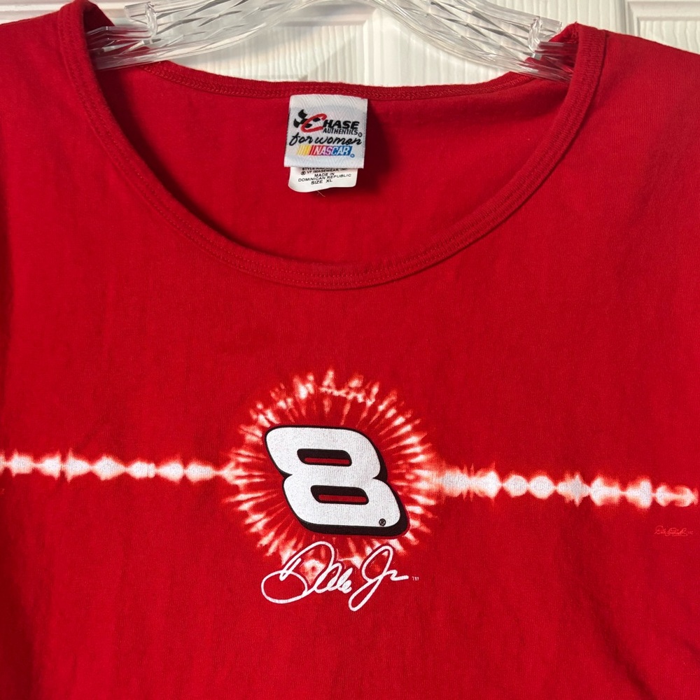Dale Jr. #8 Red Tie-Dye Racer Tee